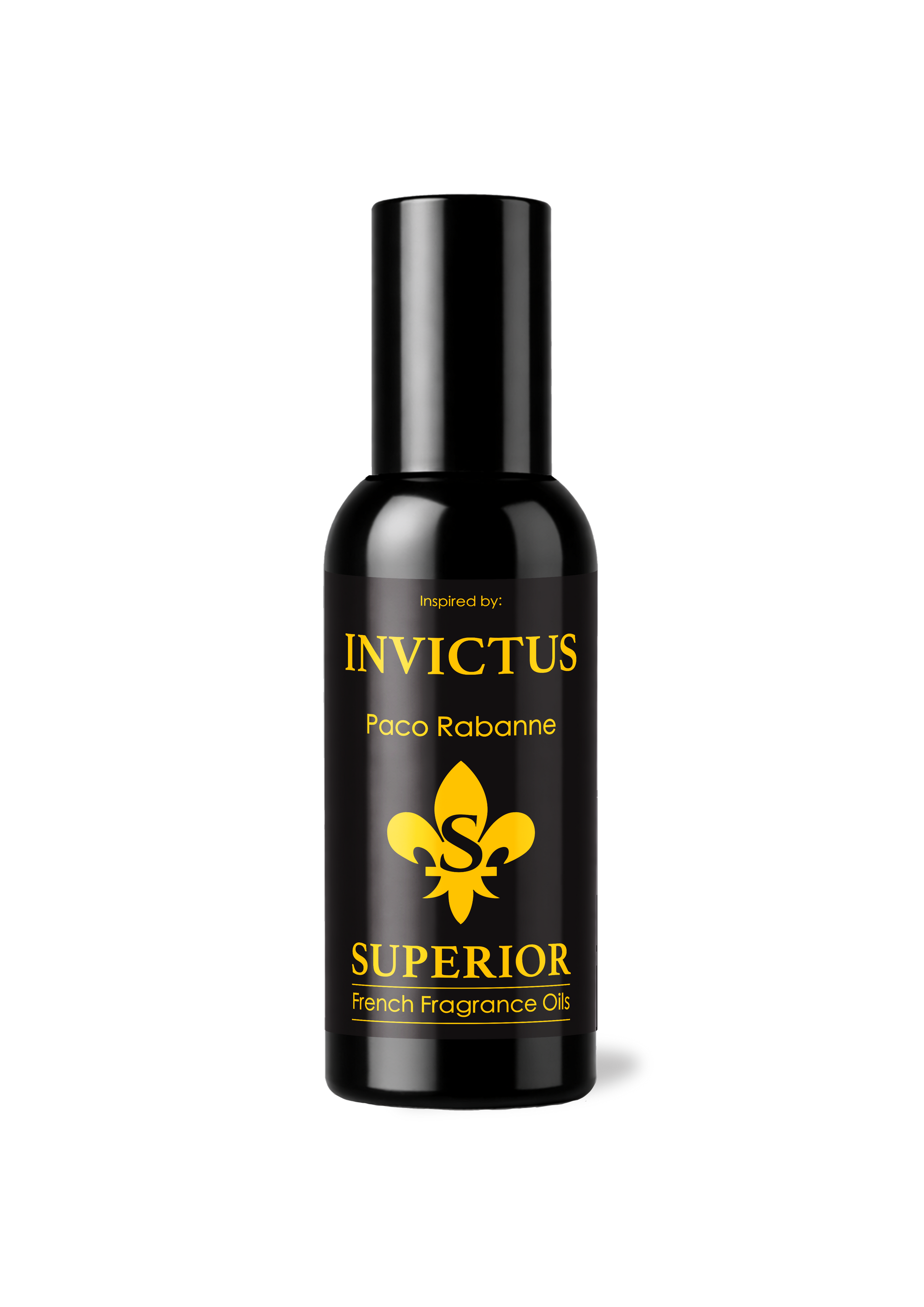 Bottle of Invictus Superior French Fragrance Oil on a white background