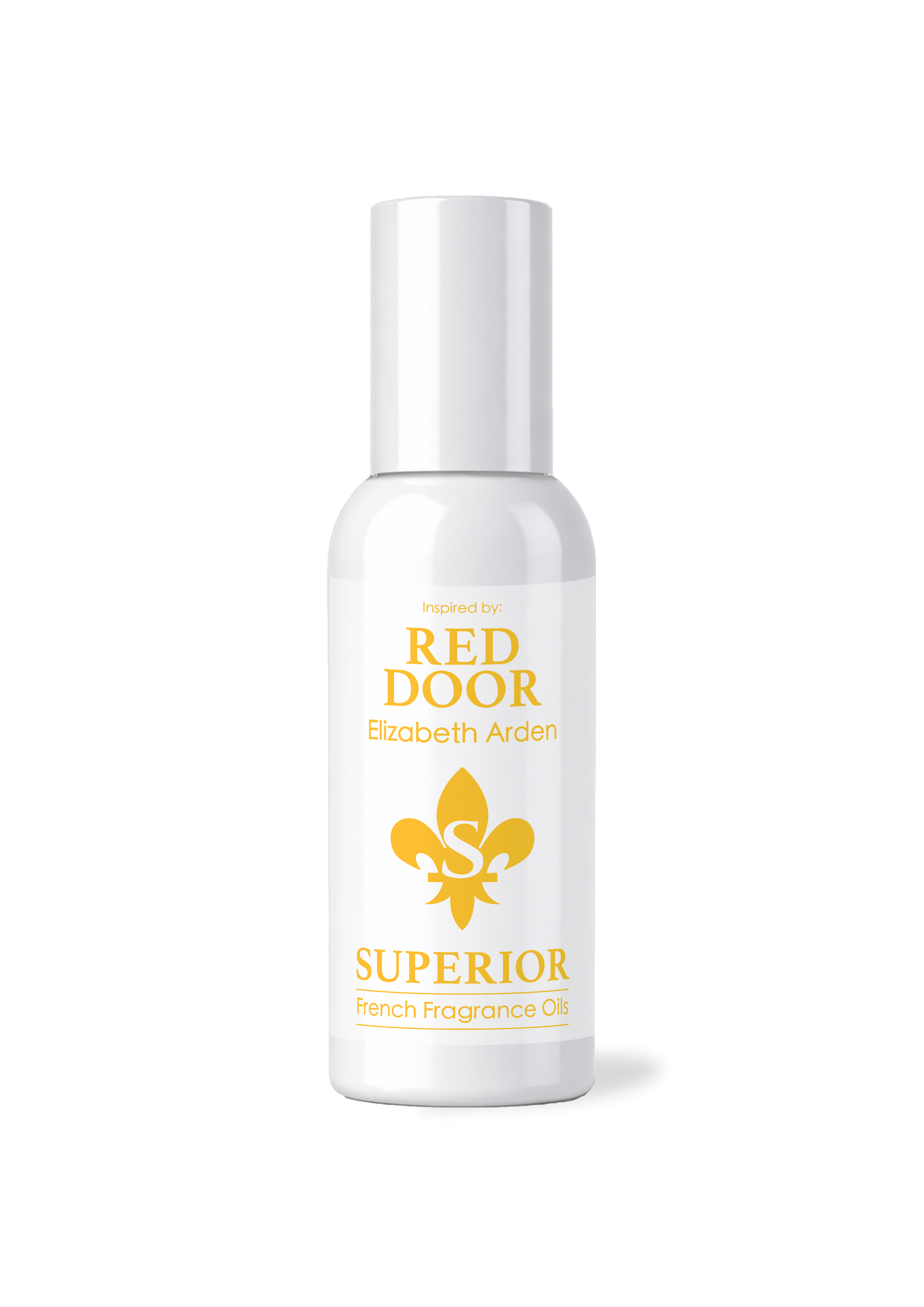 White bottle of 'Red Door"perfume with gold text and logo on a white background