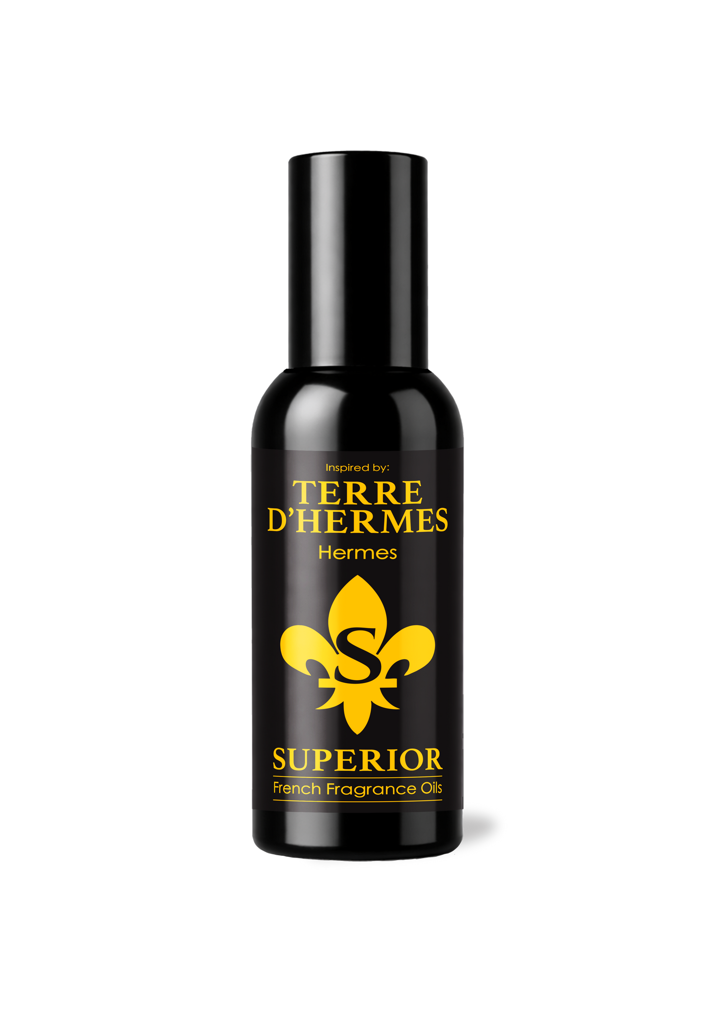 Terre d'Hermes perfume bottle on a white background
