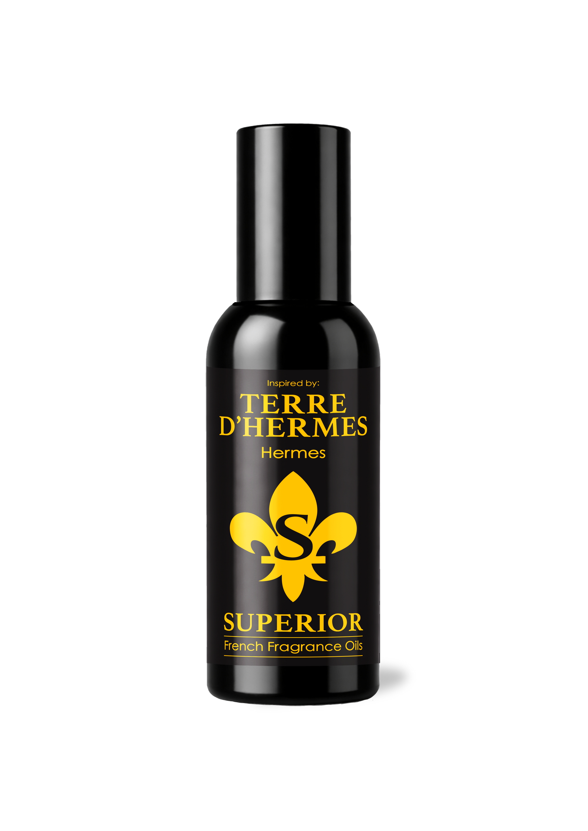 Terre d'Hermes perfume bottle on a white background